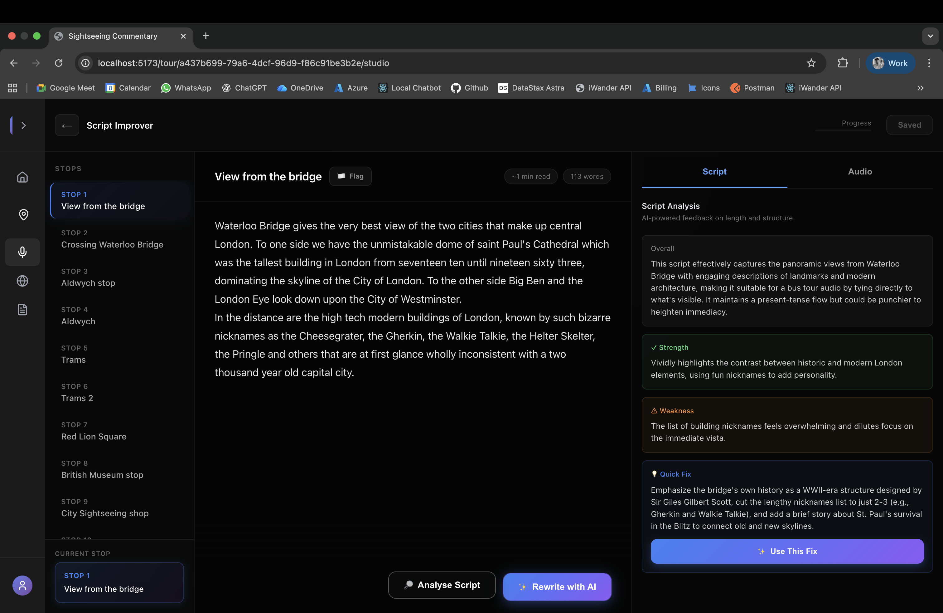 AI-powered script editor